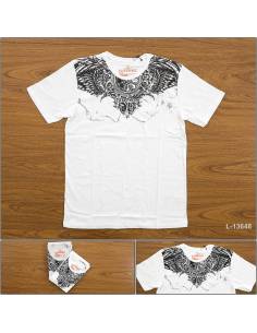 Kaos Oblong Cowok Lengan Pendek Blue Orange L-XL