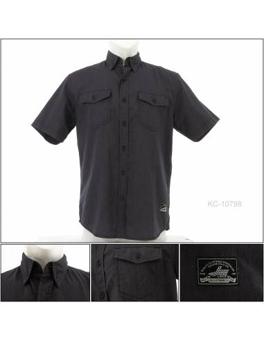 Kemeja Cowok Reguler Lengan Pendek Lea M-XL