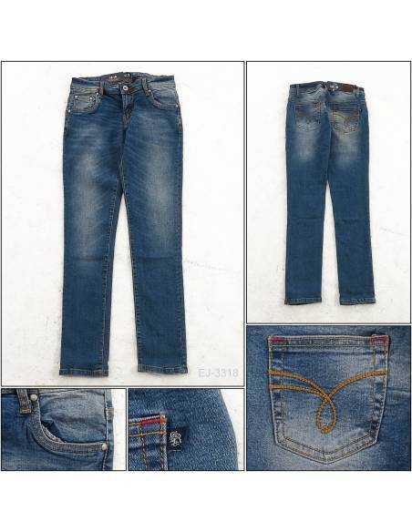 Celana Jeans Skinny Stretch Fit Cewek Panjang Biru Red Up 27-32