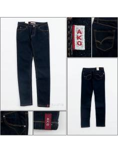 Celana Jeans Skinny Stretch Cewek Panjang Biru tua Ako S-2XL