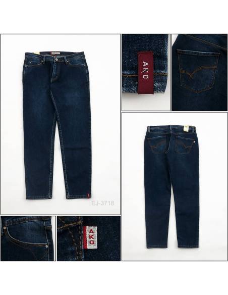 Celana Jeans Cewek Panjang Biru Tua Ako 32-36