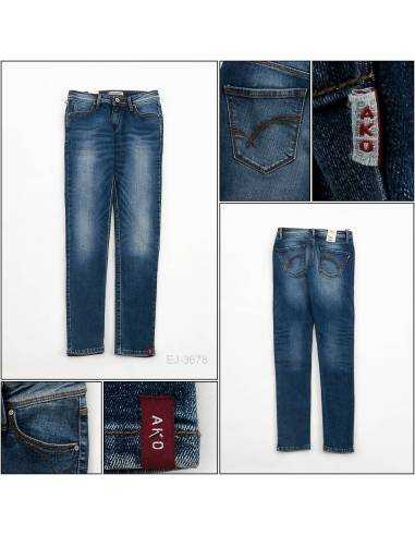 Celana Jeans Cewek Stretch Panjang Biru tua Ako...