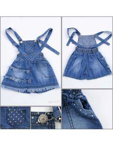 Celana Pendek Jeans Bandatan Anak Cewek Viely 1-3