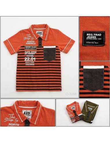 Kaos Kerah Anak Cowok Lengan Pendek Audi 4-8