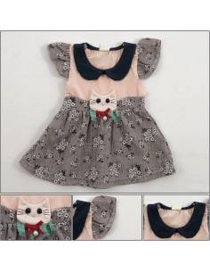 Dress Anak Cewek/Children Clothes Kecil Abu Tua Grace S-M