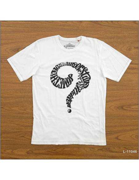 Kaos Oblong Cowok Regular Lengan Pendek Blue Orange XL