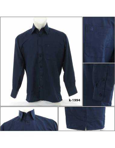 Kemeja Formal Cowok Lengan Panjang Biru Tua...