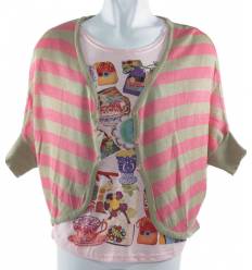 Atasan Cewek Kaos+Cardigan Satine All Size 2