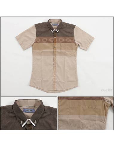 Kemeja Formal Cowok Slim Fit Lengan Pendek...