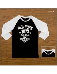 Kaos Oblong Cowok Reglan Lengan Panjang 7/8 Rock Show L