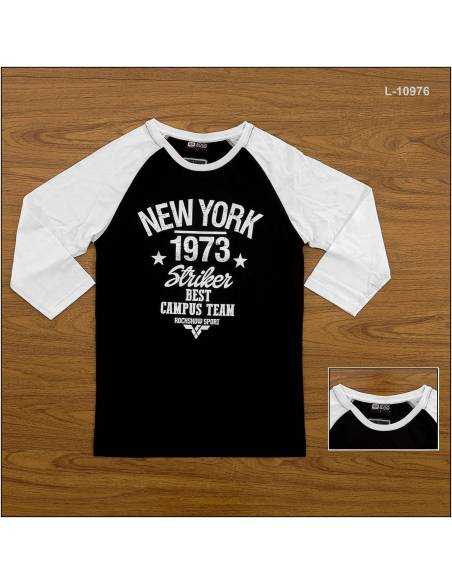 Kaos Oblong Cowok Reglan Lengan Panjang 7/8 Rock Show L