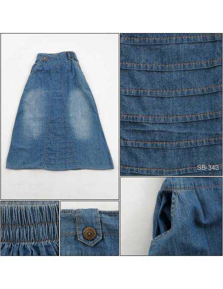 Rok Panjang Jeans Anak Cewek Little Miss 14-18