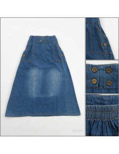 Rok Panjang Jeans Anak Cewek Little Miss 16-18