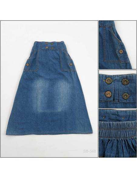 Rok Panjang Jeans Anak Cewek Little Miss 16-18