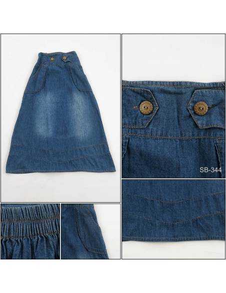 Rok Panjang Jeans Anak Cewek Little Miss 14-16