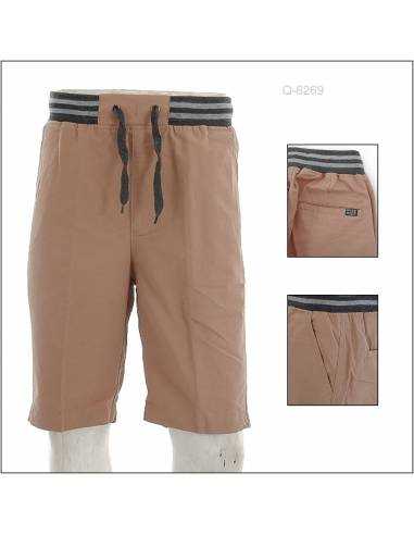 Celana Pendek Cowok Rib Kolor Coklat Gazr 2XL-3XL
