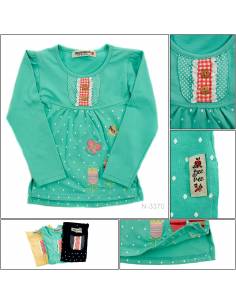 T-shirt/Atasan Anak Cewek Lengan Panjang Geenee 1-3