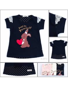 T-shirt/Kaos Oblong Anak Cewek Lengan Pendek Louisa 8-12