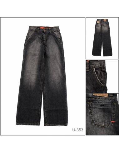 Celana Jeans Panjang Cowok Abu Tua Lea 27-36