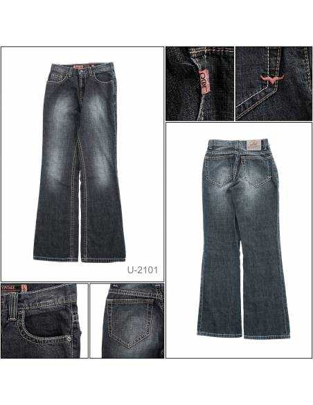 Celana Panjang Jeans Cowok Abu Tua Lea 29-36