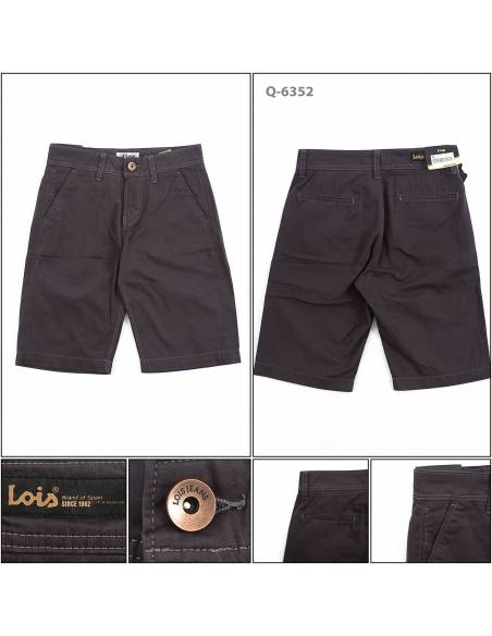 Celana Pendek Katun Cowok Abu Tua Lois 29-38