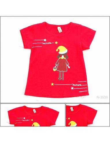 T-shirt/Atasan Anak Cewek Merah Lengan Pendek...