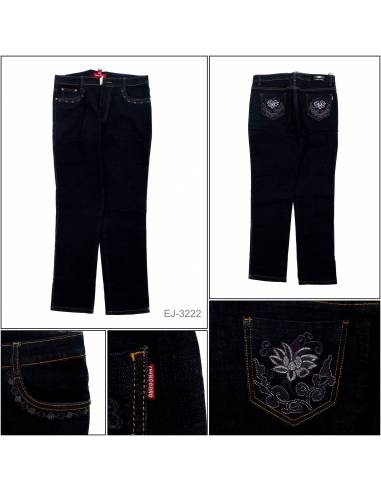 Celana Panjang Jeans Cewek Biru Tua Chenggong M-4L