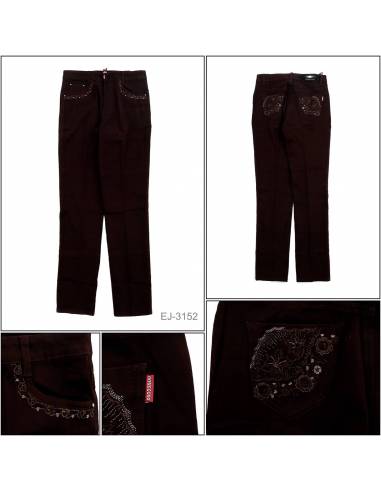 Celana Panjang Jeans Cewek Coklat Tua Chenggong...
