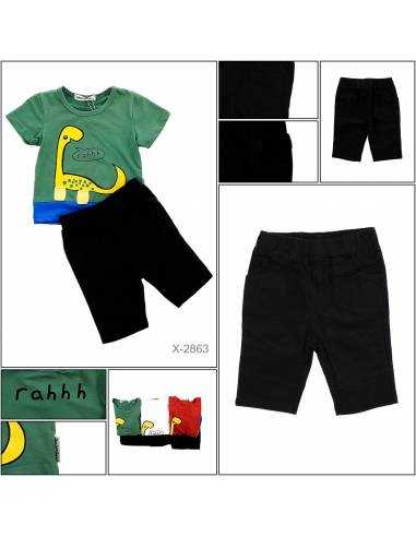 Setelan Kaos Anak Cowok Lengan Pendek Yikamai M