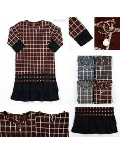 Dress Cewek Lengan 3/4 All Size Nathaniah