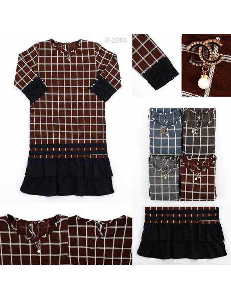 Dress Cewek Lengan 3/4 All Size Nathaniah