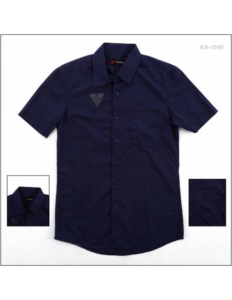 Kemeja Formal Cowok Slim Fit Lengan Pendek Buzz S