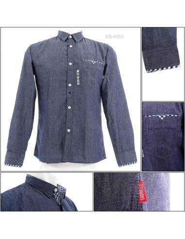 Kemeja Cowok Lengan Panjang Gabrielle S-XL