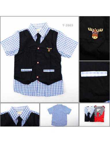 Kemeja Anak Cowok Lengan Pendek Yello Fellow 1-3