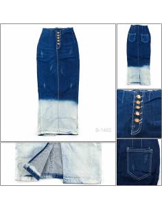 Rok Jeans Panjang/Long Skirt Kancing Depan Trafaluc