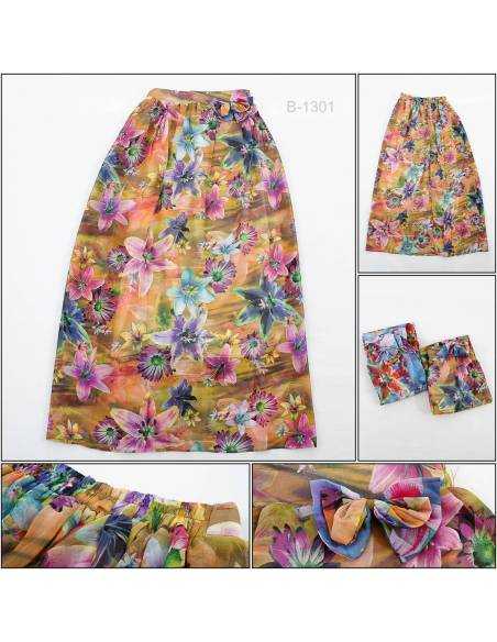 Rok Panjang/Long Skirt  Motif Bunga Monggi All Size