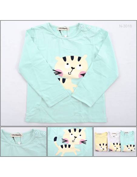 T-shirt/Kaos Oblong Anak Cewek Lengan Panjang Yikamai M-2XL