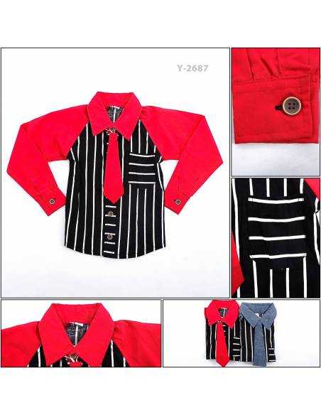 Kemeja Anak Cowok Lengan Panjang Xiaozhuminu 1-3