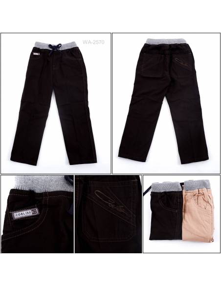 Celana Panjang Katun Anak Cowok Rib Kolor Corliss 0-2