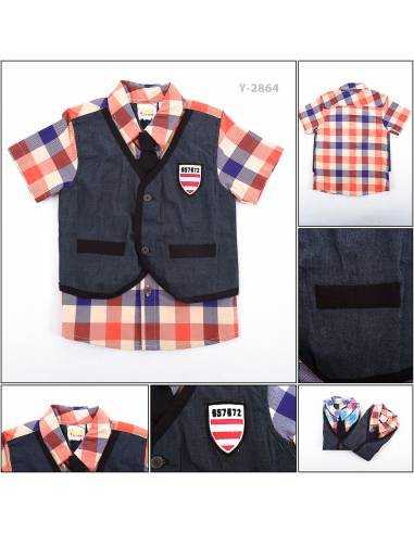 Kemeja Anak Cowok Lengan Pendek Yellow Fellow 1-2