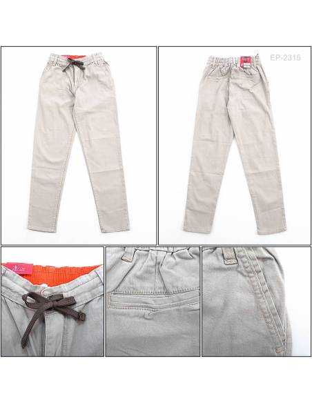 Celana Panjang Katun Cewek Abu Muda Bif One 28-30