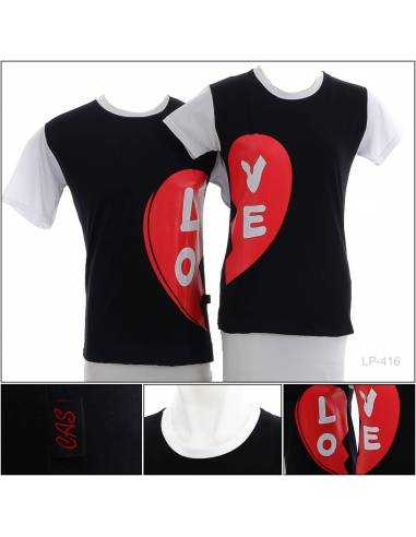 Kaos Oblong Reglan Couple Lengan Pendek Cas All...