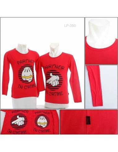 Kaos Oblong Couple Lengan Panjang Cas All Size