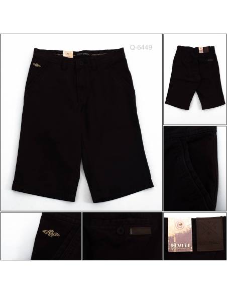 Celana Pendek Cowok Katun Hitam Elviti 28-32