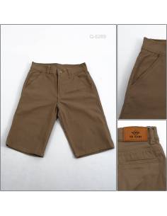 Celana Pendek Cowok Katun Coklat Muda  YM  Jeans 27-32
