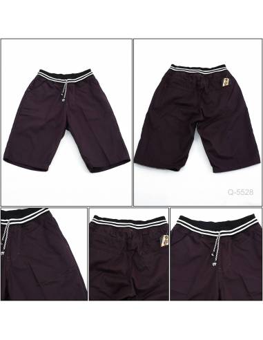 Celana Pendek Cowok Rib Color Abu-abu Tua...