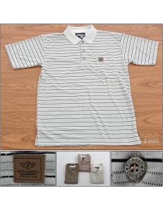 Kaos Kerah Cowok Salur Lengan Pendek Picasso M-L