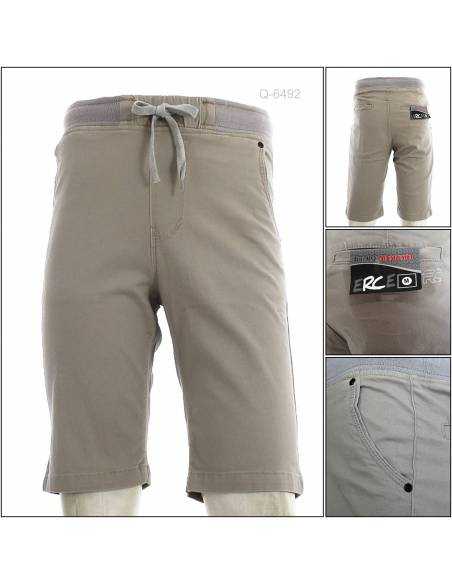 Celana Pendek Cowok Rib Kolor Coklat Muda Erce M-XL