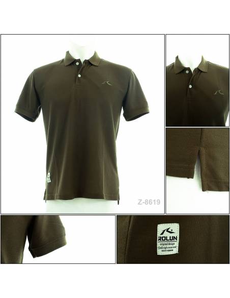 Kaos Kerah Cowok Polos Lengan Pendek Rolun M-XL
