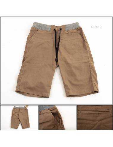 Celana Pendek Cowok Rib Kolor Coklat YM 28-32